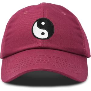 imageDALIX Ying Yang Dad Hat Baseball Cap Zen Peace Balance PhilosophyMaroon