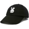 imageDALIX Bunny Embroidered Dad Cap Cotton Baseball Hat WomenBlack