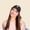 imageDALIX Bunny Embroidered Dad Cap Cotton Baseball Hat WomenBlack