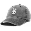 imageDALIX Bunny Embroidered Dad Cap Cotton Baseball Hat WomenWashed Black