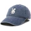 imageDALIX Bunny Embroidered Dad Cap Cotton Baseball Hat WomenWashed Navy