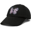 imageDALIX Pink Butterfly Hat Cute Womens Gift Embroidered Girls CapBlack