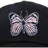 imageDALIX Pink Butterfly Hat Cute Womens Gift Embroidered Girls CapBlack