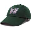 imageDALIX Pink Butterfly Hat Cute Womens Gift Embroidered Girls CapDark Green