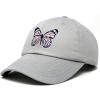 imageDALIX Pink Butterfly Hat Cute Womens Gift Embroidered Girls CapGray