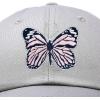 imageDALIX Pink Butterfly Hat Cute Womens Gift Embroidered Girls CapGray