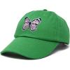 imageDALIX Pink Butterfly Hat Cute Womens Gift Embroidered Girls CapKelly Green