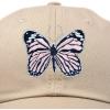 imageDALIX Pink Butterfly Hat Cute Womens Gift Embroidered Girls CapKhaki