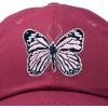 imageDALIX Pink Butterfly Hat Cute Womens Gift Embroidered Girls CapMaroon