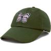 imageDALIX Pink Butterfly Hat Cute Womens Gift Embroidered Girls CapOlive