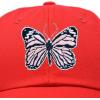 imageDALIX Pink Butterfly Hat Cute Womens Gift Embroidered Girls CapRed