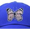 imageDALIX Pink Butterfly Hat Cute Womens Gift Embroidered Girls CapRoyal Blue