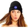 imageDALIX Retro Style NASA Beanie Cap Embroidered Hat Space Meatball LogoBlack