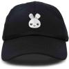 imageDALIX Bunny Embroidered Dad Cap Cotton Baseball Hat WomenBlack