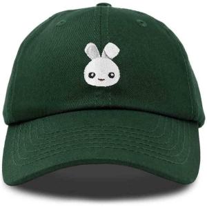 imageDALIX Bunny Embroidered Dad Cap Cotton Baseball Hat WomenDark Green