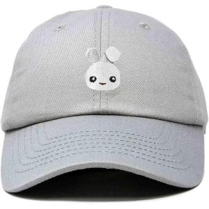 imageDALIX Bunny Embroidered Dad Cap Cotton Baseball Hat WomenGray