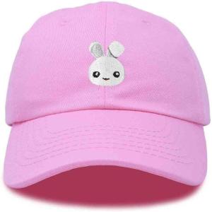 imageDALIX Bunny Embroidered Dad Cap Cotton Baseball Hat WomenLight Pink