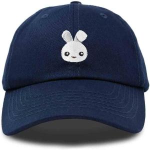 imageDALIX Bunny Embroidered Dad Cap Cotton Baseball Hat WomenNavy Blue