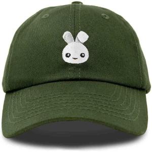 imageDALIX Bunny Embroidered Dad Cap Cotton Baseball Hat WomenOlive