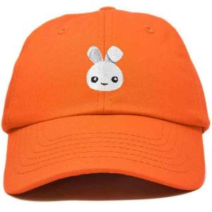 imageDALIX Bunny Embroidered Dad Cap Cotton Baseball Hat WomenOrange