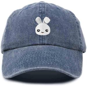 imageDALIX Bunny Embroidered Dad Cap Cotton Baseball Hat WomenWashed Navy
