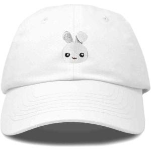 imageDALIX Bunny Embroidered Dad Cap Cotton Baseball Hat WomenWhite