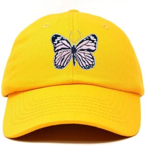 imageDALIX Pink Butterfly Hat Cute Womens Gift Embroidered Girls CapGold