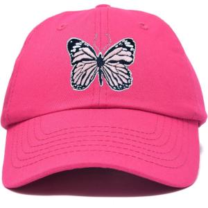 imageDALIX Pink Butterfly Hat Cute Womens Gift Embroidered Girls CapHot Pink