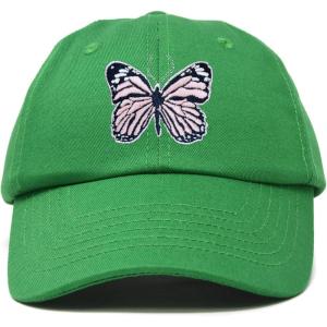 imageDALIX Pink Butterfly Hat Cute Womens Gift Embroidered Girls CapKelly Green