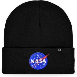 imageDALIX Retro Style NASA Beanie Cap Embroidered Hat Space Meatball LogoBlack