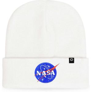 imageDALIX Retro Style NASA Beanie Cap Embroidered Hat Space Meatball LogoWhite