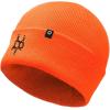 imageDALIX Chocolate Molecule Beanie Cap Embroidered Hat Knit Cozy Cap Cold Weather MensNeon Orange