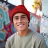 imageDALIX Chocolate Molecule Beanie Cap Embroidered Hat Knit Cozy Cap Cold Weather MensRed