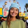 imageDALIX Cuff Beanie Cap 12quot Royal Red Black Navy Blue Orange Lime Green White Canary Yellow Pink CamoBaby Blue