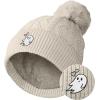 imageDALIX Heartly Ghost Cable Knit Pom Beanie Soft Stretch Skully Warm Fuzzy Faux Sherpa Winter Ski BeanieCream White