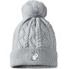 imageDALIX Heartly Ghost Cable Knit Pom Beanie Soft Stretch Skully Warm Fuzzy Faux Sherpa Winter Ski BeanieGray