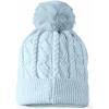 imageDALIX Heartly Ghost Cable Knit Pom Beanie Soft Stretch Skully Warm Fuzzy Faux Sherpa Winter Ski BeanieLight Blue