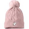 imageDALIX Heartly Ghost Cable Knit Pom Beanie Soft Stretch Skully Warm Fuzzy Faux Sherpa Winter Ski BeanieMauve