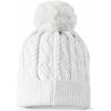 imageDALIX Heartly Ghost Cable Knit Pom Beanie Soft Stretch Skully Warm Fuzzy Faux Sherpa Winter Ski BeanieWhite