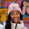 imageDALIX Ice Bear Embroidered Beanie Hat Polar Bear Cozy Knit Cap Cold Weather MensPink