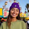 imageDALIX Ice Bear Embroidered Beanie Hat Polar Bear Cozy Knit Cap Cold Weather MensPurple