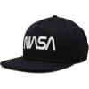 imageDALIX NASA Worm Embroidered Snapback Flat Billed HatBlack