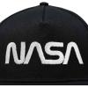 imageDALIX NASA Worm Embroidered Snapback Flat Billed HatBlack