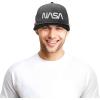 imageDALIX NASA Worm Embroidered Snapback Flat Billed HatBlack Dark Gray