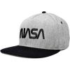 imageDALIX NASA Worm Embroidered Snapback Flat Billed HatBlack Light Gray