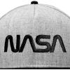 imageDALIX NASA Worm Embroidered Snapback Flat Billed HatBlack Light Gray