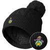 imageDALIX Sorcerer Frog Cable Knit Pom Beanie Soft Stretch Skully Warm Fuzzy Faux Sherpa Winter Ski BeanieBlack