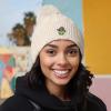 imageDALIX Sorcerer Frog Cable Knit Pom Beanie Soft Stretch Skully Warm Fuzzy Faux Sherpa Winter Ski BeanieCream White