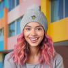 imageDALIX Sorcerer Frog Cable Knit Pom Beanie Soft Stretch Skully Warm Fuzzy Faux Sherpa Winter Ski BeanieGray