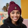 imageDALIX Sorcerer Frog Cable Knit Pom Beanie Soft Stretch Skully Warm Fuzzy Faux Sherpa Winter Ski BeanieMaroon